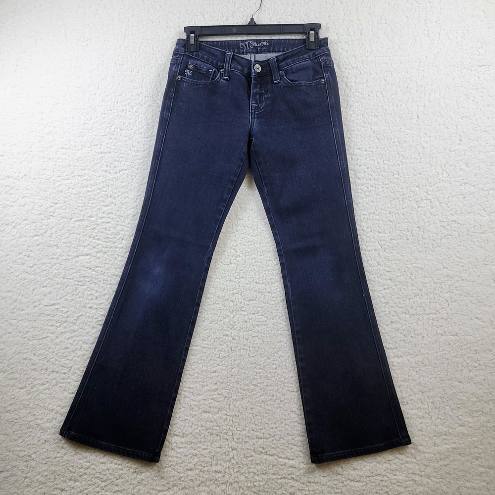 Miss Me Bootcut Jeans Girls Size 14 Dark Wash Embellished Flap Pocket Western